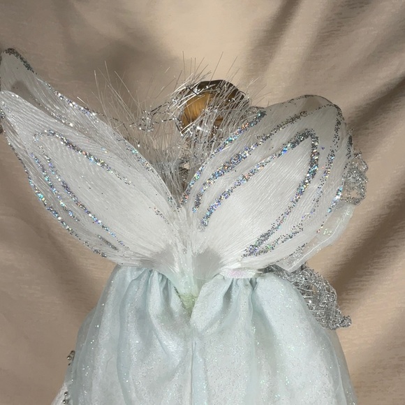 14” Porcelain Angel Fiber Optic Tree Topper-missing cord - Picture 7 of 13